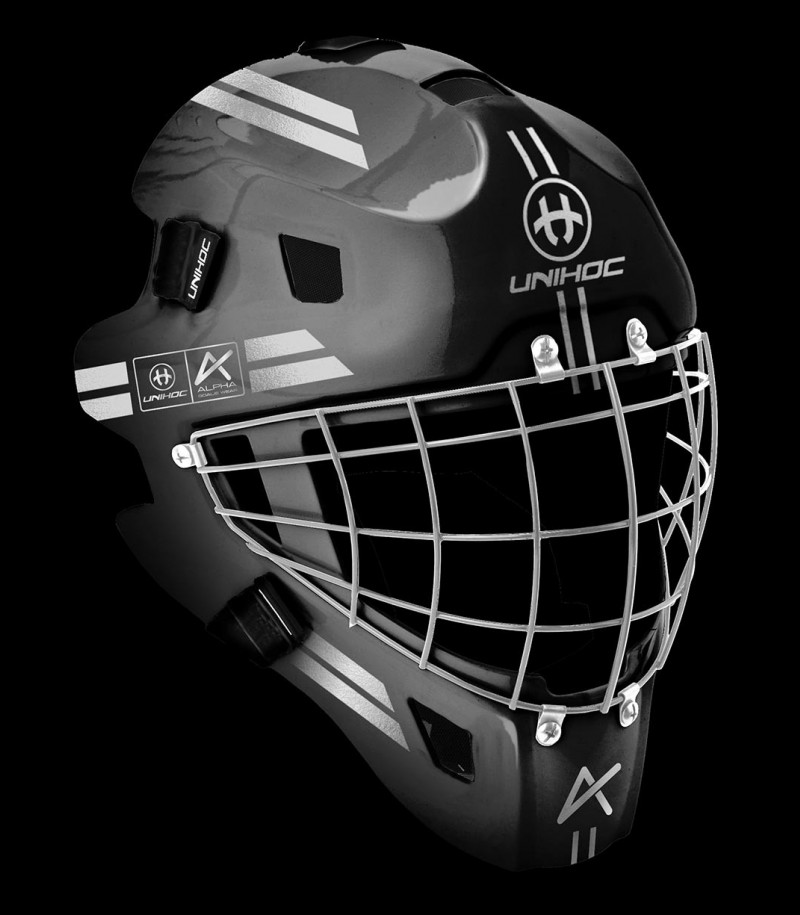 unihoc Goalie Mask Alpha 44 Black/Silver