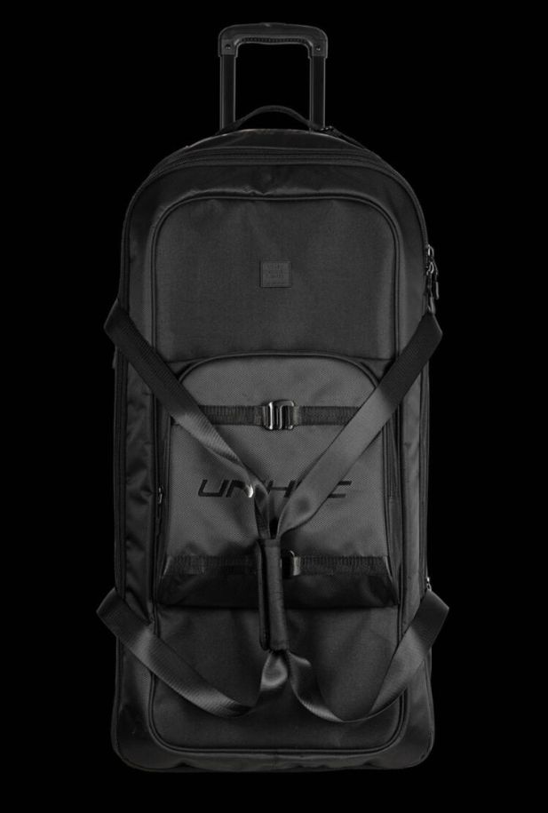 unihoc Goalietasche Dark Line Schwarz mit Rollen